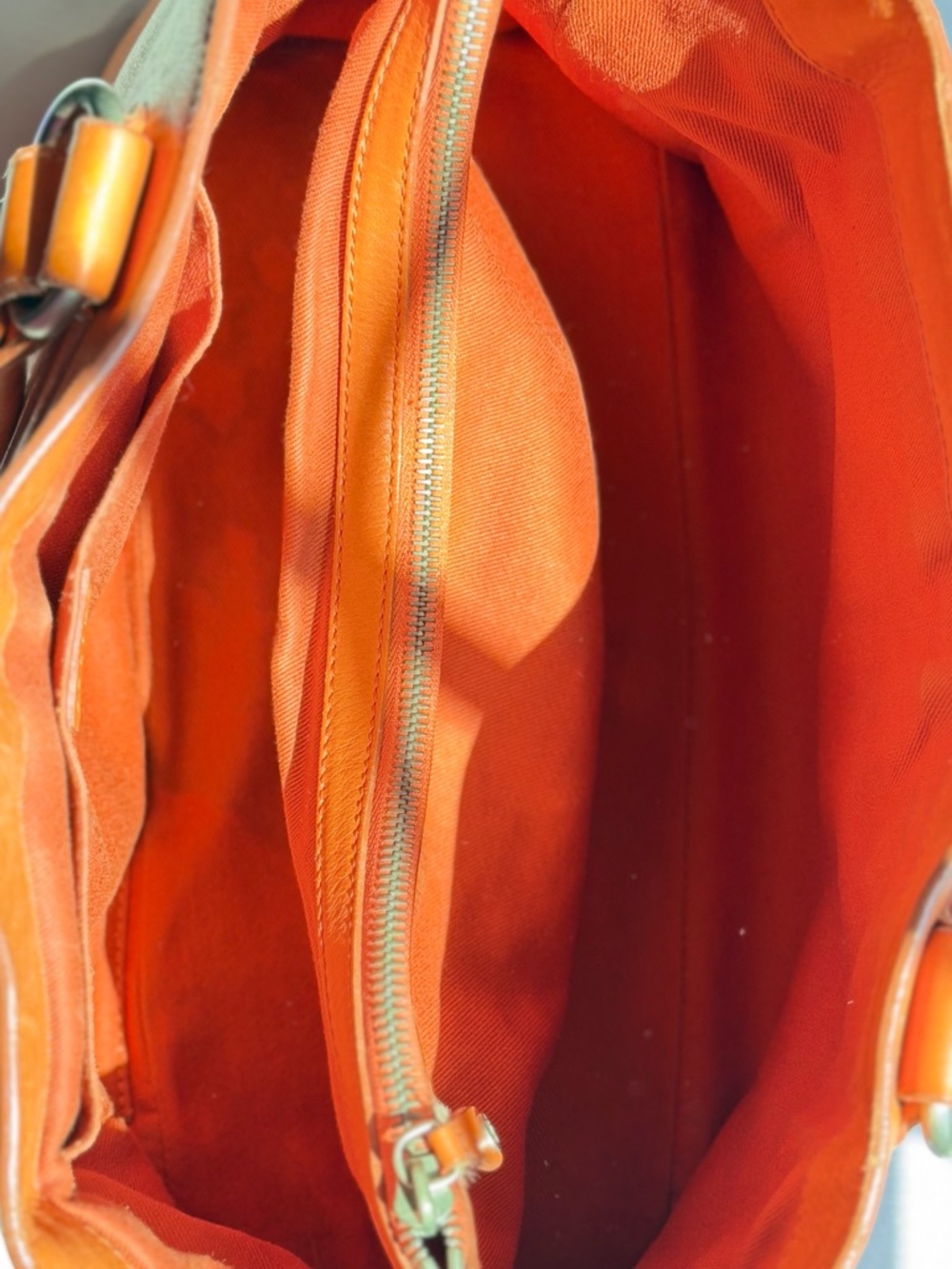 Celine Orange Leather Tote handbag - Picture 11 of 13
